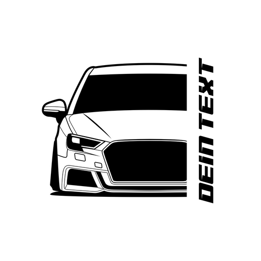 2. Audi A3 Facelift T-Shirt mit personalisierbarem Seitenschriftzug für Audi Fans