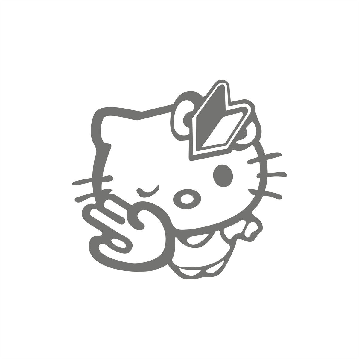 Hello Kitty Jdm Wakaba 10cm Sticker