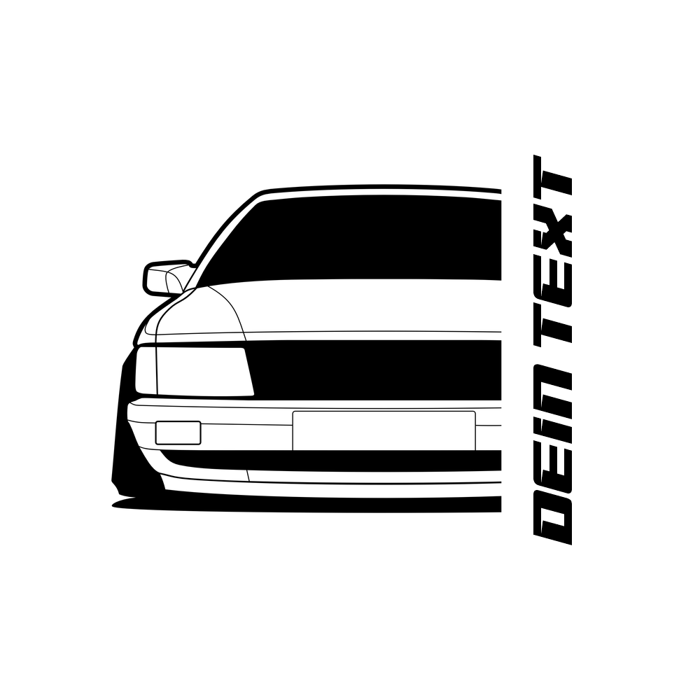 2.	Audi 100 C3 Typ44 T-Shirt mit personalisierbarem Seitenschriftzug für Audi Fans