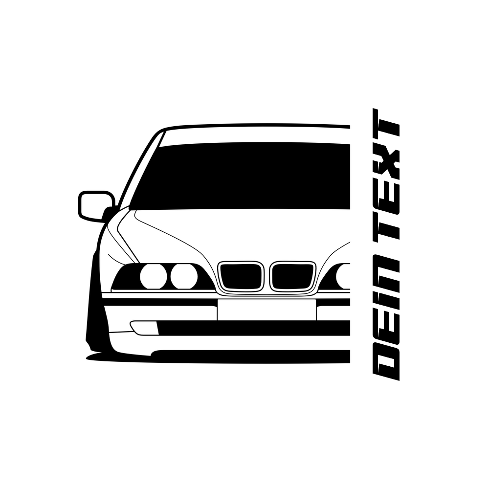 BMW E39 T-Shirt mit personalisierbarem Seitenschriftzug für BMW Fans