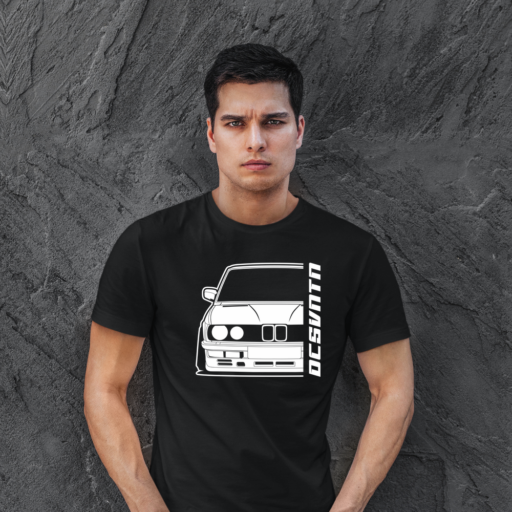 BMW E28 5er T-Shirt mit Print, Car Shirt für BMW Fans Baujahr 1981