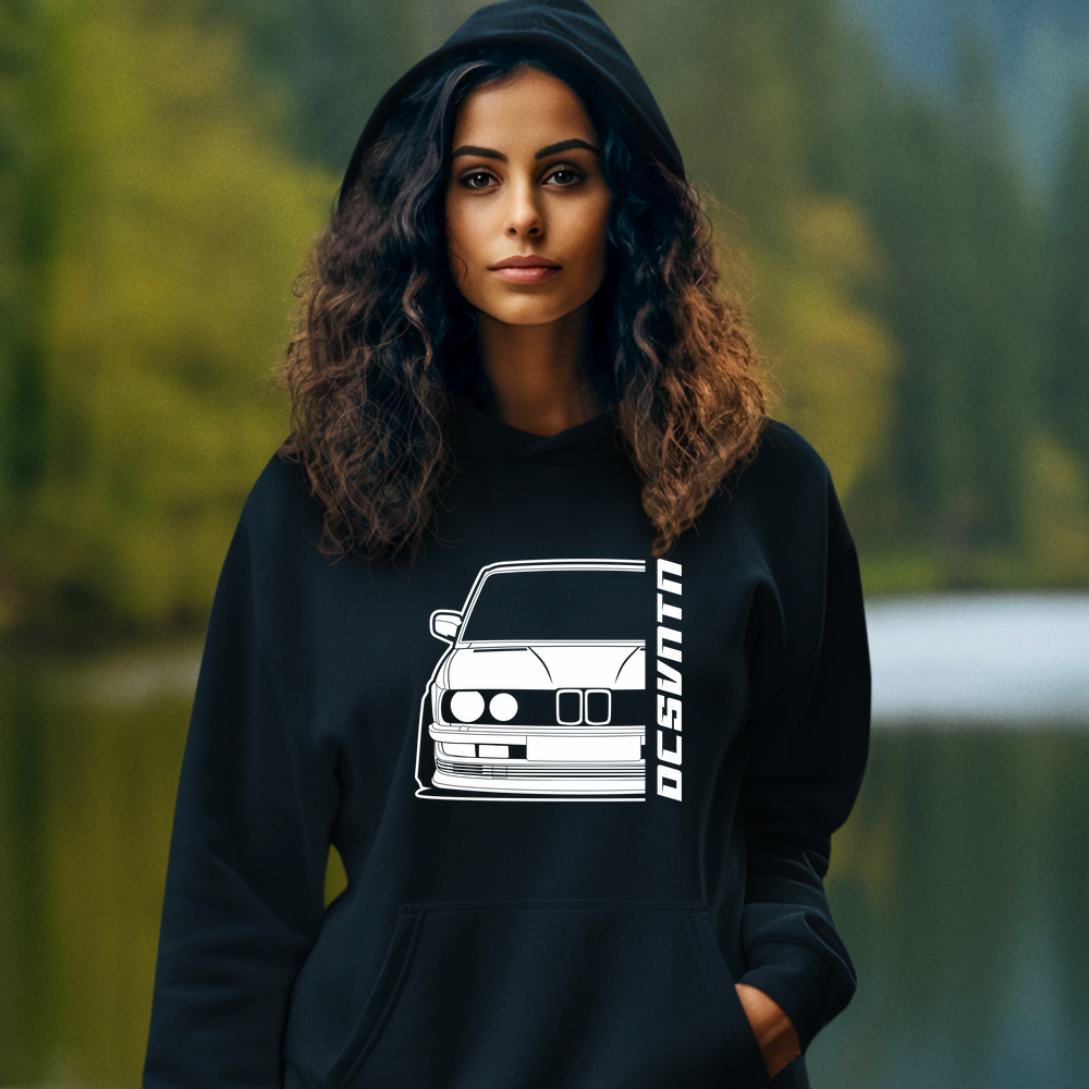 BMW E28 5er Hoodie mit Print, Auto Hoodie für BMW Fans Baujahr 1981