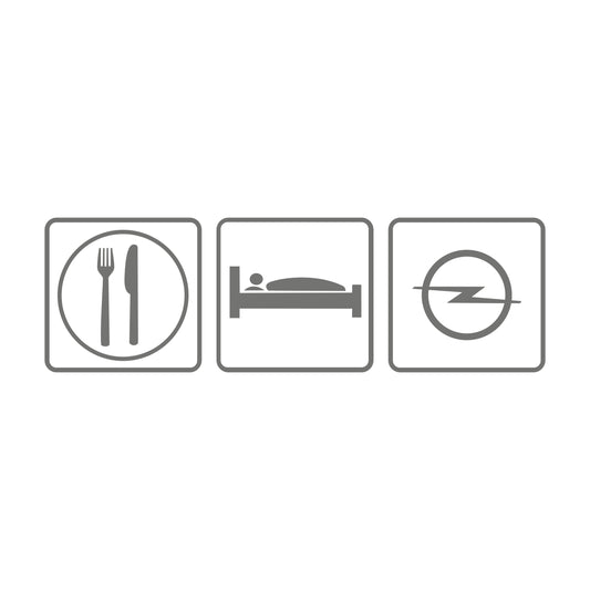 Eat sleep Opel outline – 17 cm Autofolie Sticker