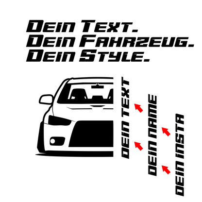 Mitsubishi Lancer Evolution X EVO BJ 2008 – personalisierbares Shirt & Hoodie