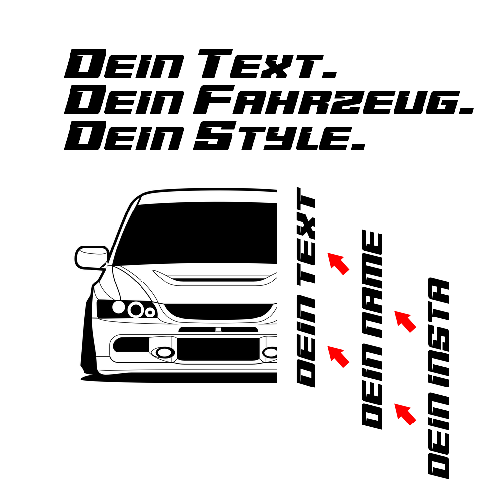 Mitsubishi Lancer Evolution 9 EVO BJ 2005 – personalisierbares Shirt & Hoodie