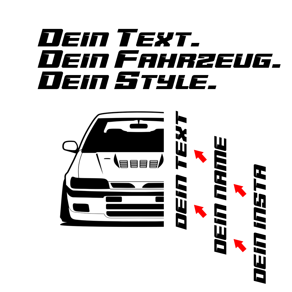Nissan Sunny GTI-R BJ 1990 – personalisierbares Shirt & Hoodie