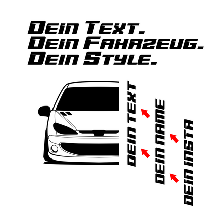 Peugeot 206 GT MY 1998 – customizable Shirts & Hoodies