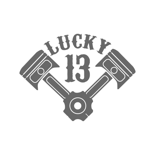 Lucky 13 Kolben – 15cm Autofolie Sticker